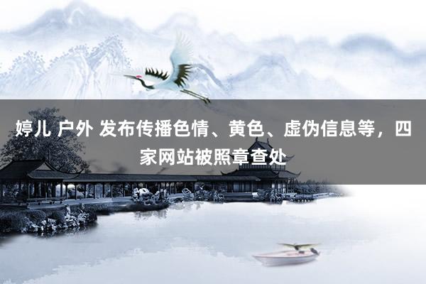 婷儿 户外 发布传播色情、黄色、虚伪信息等，四家网站被照章查处